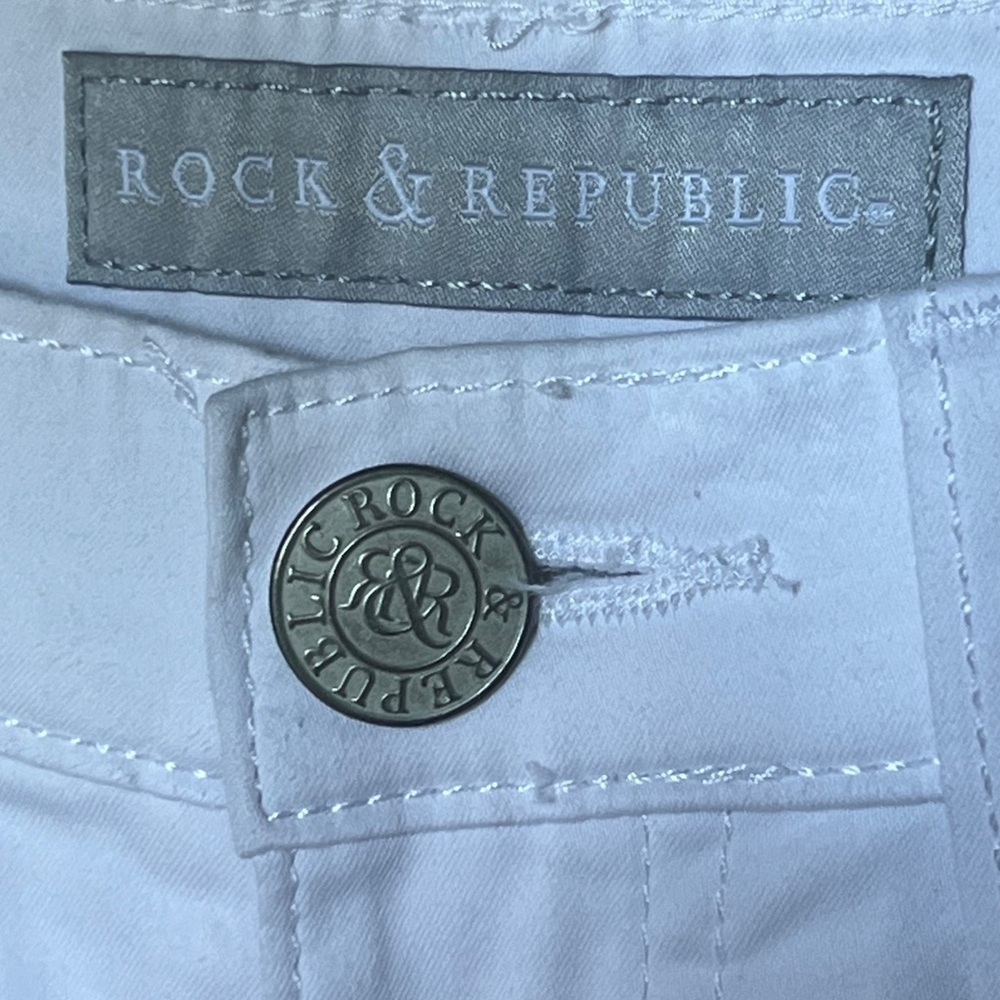 Rock & Republic women’s white skinny high rise Kendall jeans size 6 - Picture 5 of 8